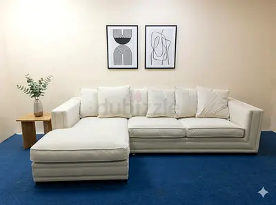 Gray color The One Brand feather 🪶 filled lshape sofa
