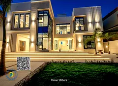 luxurious 6BR villa with pool and rooftop , including electricity and water. in Al Yasmin. Freehold