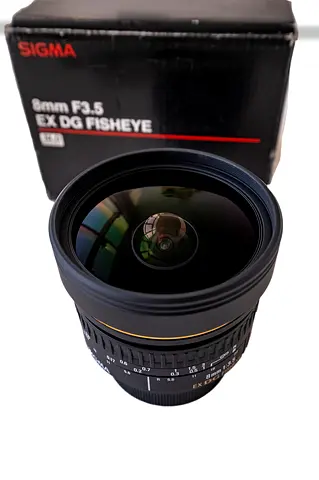 Nikkon mount 8 mm fisheye signs lens EX DG new