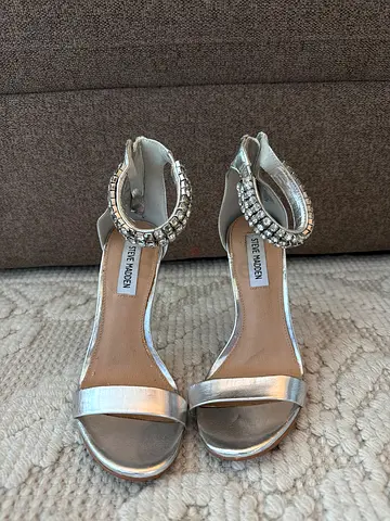 Steve Madden Silver Heeled Sandals