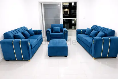 Brand new velvet fabric  5-seater Blue Sofa  set