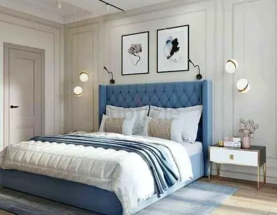 Elegant and Cozy King Size Bed with Modern Headboard