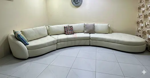 Crate and barrel beige color luxury sofa