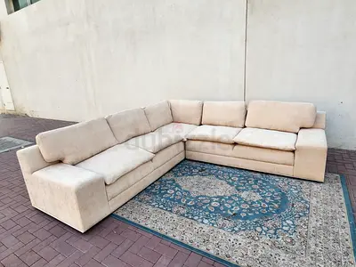 Stylish L-Shape Sofa – Soft fabric, modern design.