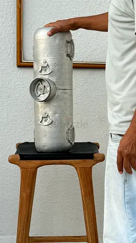 Unique Vintage Aluminized Storage Container milk