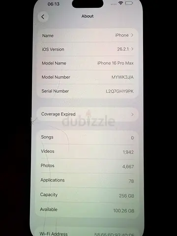 iPhone 16pro max 256 gb