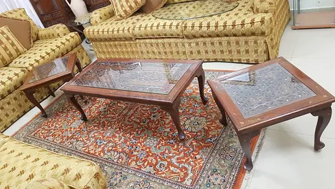 Coffee Table Solid Wood Set of Three