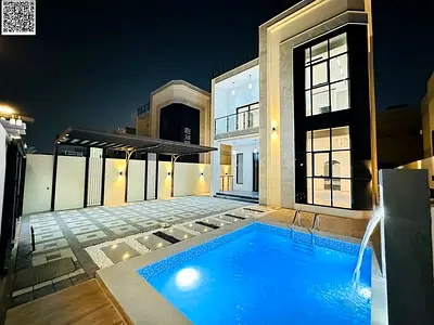 فرصتك الان تملك فيلا تصميم مودرن مع مسبح جاهزه للسكن