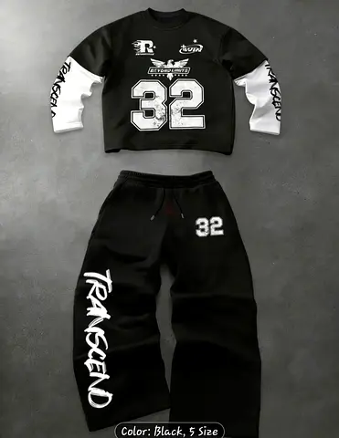 Stylish Black Tracksuit with Unique Design
