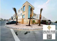 A fully furnished luxury villa with a swimming pool in a strategic location in Al Yasmin area