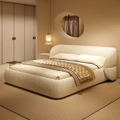 Beige Color 200*200 Super king size bed