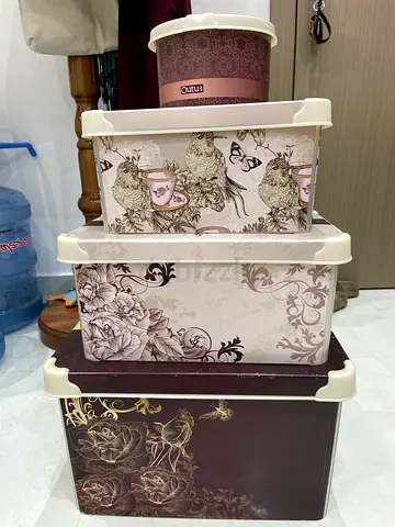 A series of decorative plastic storage containers from the Qutu Style Box Rose collection. Key Featu