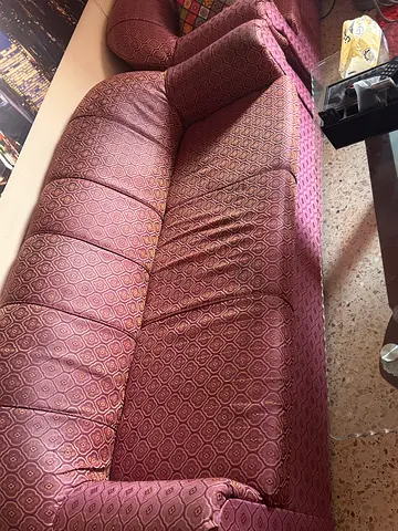Stylish Fabric Sofa in Rich Burgundy Color