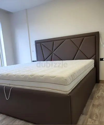 Stylish Brown Platform Bed king size with customization options