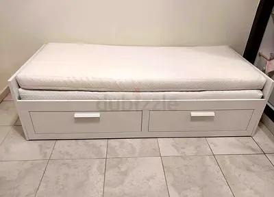 IKEA brimness daybed with 2 big storage drawers and 2 IKEA mattresses