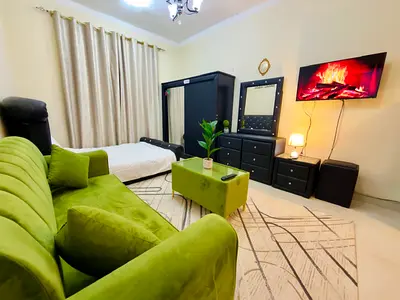 “Prime Studio in Al Rawda 2 | Semi-Separate Kitchen | All-Inclusive + Internet | Easy Access to Dubai & Sharjah. “