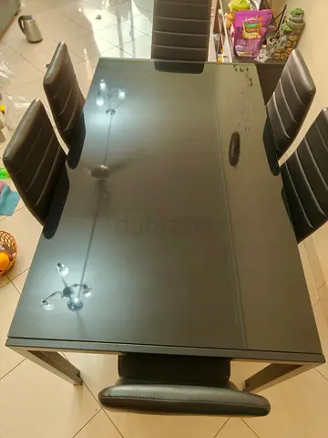 Modern Glass Dining Table with Chairs