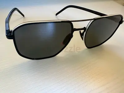 Prada PR A57S Black/White Aviator Sunglasses – Like New – Authentic Designer