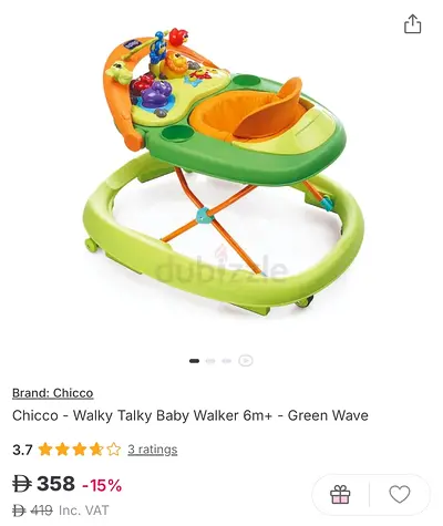 Chicco Walky Talky Baby Walker - Green Wave