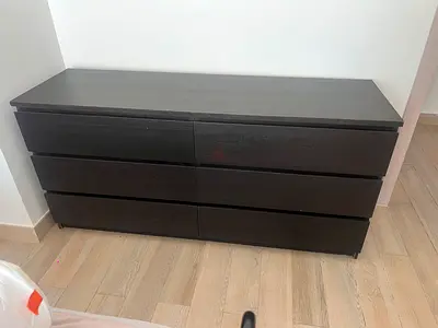 IKEA MALM 6 Drawer Dresser – Black Brown – Good Condition