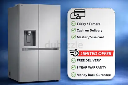 LG GR-L267KLKW Side-by-Side Refrigerator – 684 L  Freestanding  Brand New  1-Year Warranty