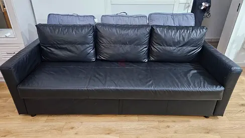 Urgent Sale: Delivery;IKEA 3 SEATER LEATHER SOFA CUM BEDIN EXCELLENT CONDITION (Like New), Less used