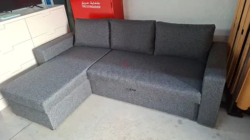 Elegant Grey Corner Sofa Bed with Storage Box. Very Comfortable for sitting and sleeping. Left or Ri