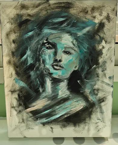 Abstract oil painting on canvas