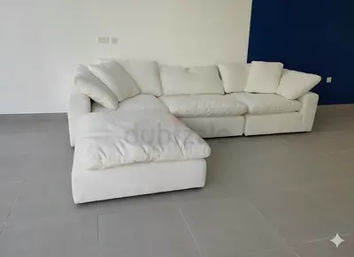 Marina home cloud feather 🪶 filled modular sofa with ottoman