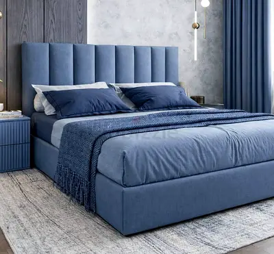 Brend New fabric wooden King size 180x200 Bed with Madical Matress Available