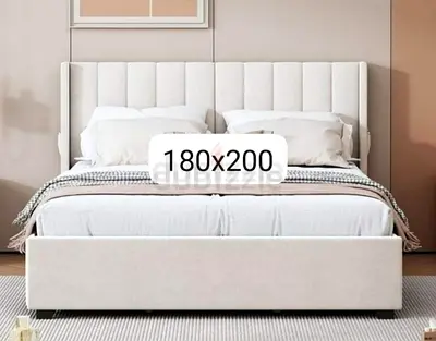 Brend New fabric wooden King size 180x200 Bed with Madical Matress Available