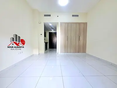 ( MONTHLY PAYMENTS )12 CHEQUES - SPACIOUS STUDIO WITH BALCONY AVAILABLE FOR FAMILY - RENT 38K - CAR PARKING + GYM FREE