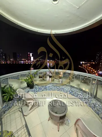 For Annual Rent in Sharjah A unique opportunity to live in a fully furnished apartment with super deluxe finishes, ideal for families seeking comfort
