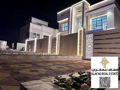 Luxury villa for sale in Al Yasmin – 8 bedrooms with a living room and a majlis, featuring a luxurious modern design