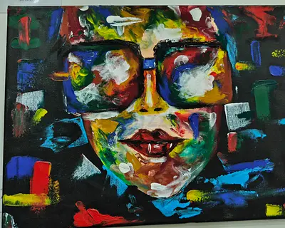 Abstract Colorful oil Canvas Painting