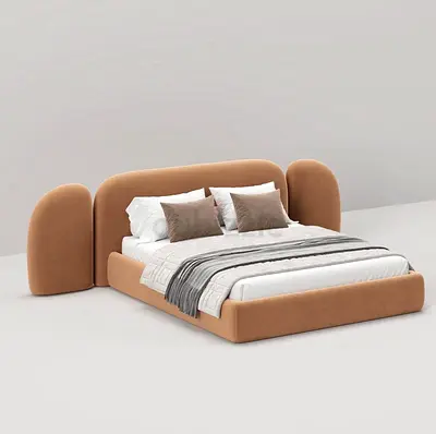 Stylish Modern Bed with Soft Upholstery