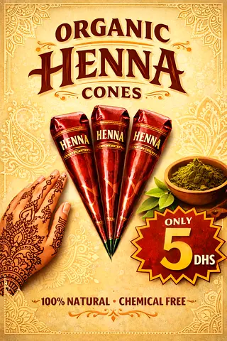 Organic henna cone behind small Nesto
