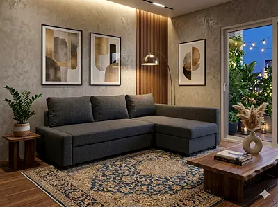 Friheten L shape sofa bed with storage
