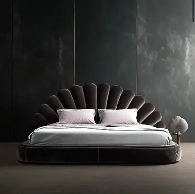 Stylish Modern Bed with Unique Shell Design