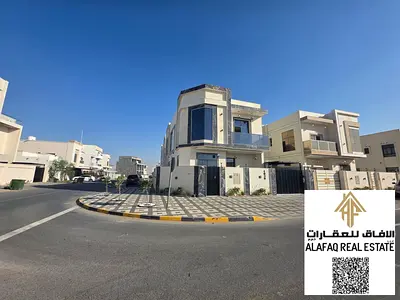 فيلا سوبر ديلوكس زاوية للبيع في الزاهية عجمان 5 غرف ماستر موقع مميز على شارعين مساحة بناء 3500 قدم فرصة استثمارية بسعر 1,780,000 درهم