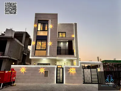 For sale: Modern villa with swimming pool in Al Zahia area, Ajman, close to all services, including water, electricity, and air conditioning.