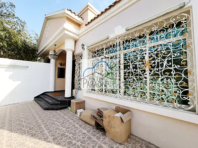 away from fly zone/separate entrance single storey 3 bedrooms villa with maids room/living-dinning/ private back yard/3 car parking/for rent in mirdif