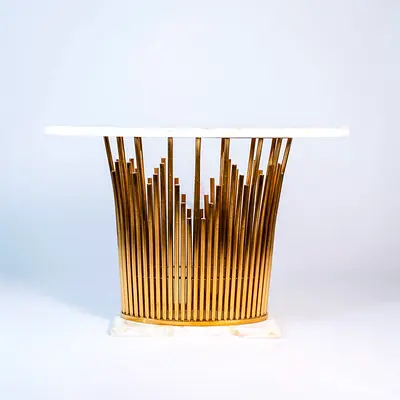 Elegant Modern Console Table with Gold Base