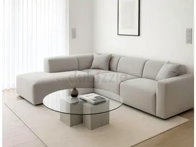 4 seater L shape gray sofa