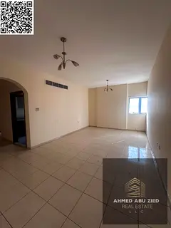 Annual rent: 1BR hall in Al Nuaimiya 1 near Gulfa Bridge, clean family tower, spacious layout with
