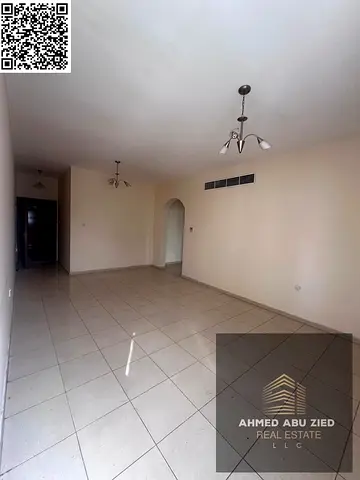 Annual rent: 1BR hall in Al Nuaimiya 1 near Gulfa Bridge, clean family tower, spacious layout with natural light and ventilation, central AC, 1 bathro