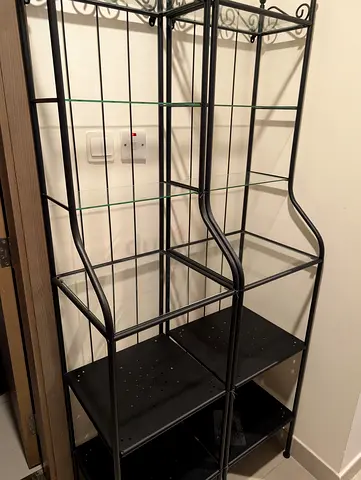 Stylish Black Metal Shelf Unit