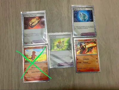 4 rare Pokémon cards from the charizard premium collection set.