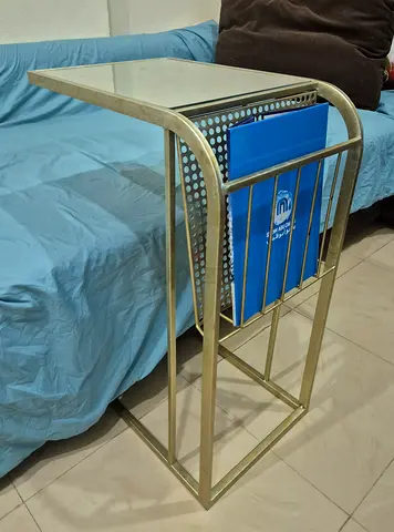 Modern Side Table with Magazine Rack