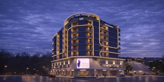 استوديو مفروش | برج كريستال | شرفة | إطلالات على المدينة والمسبح